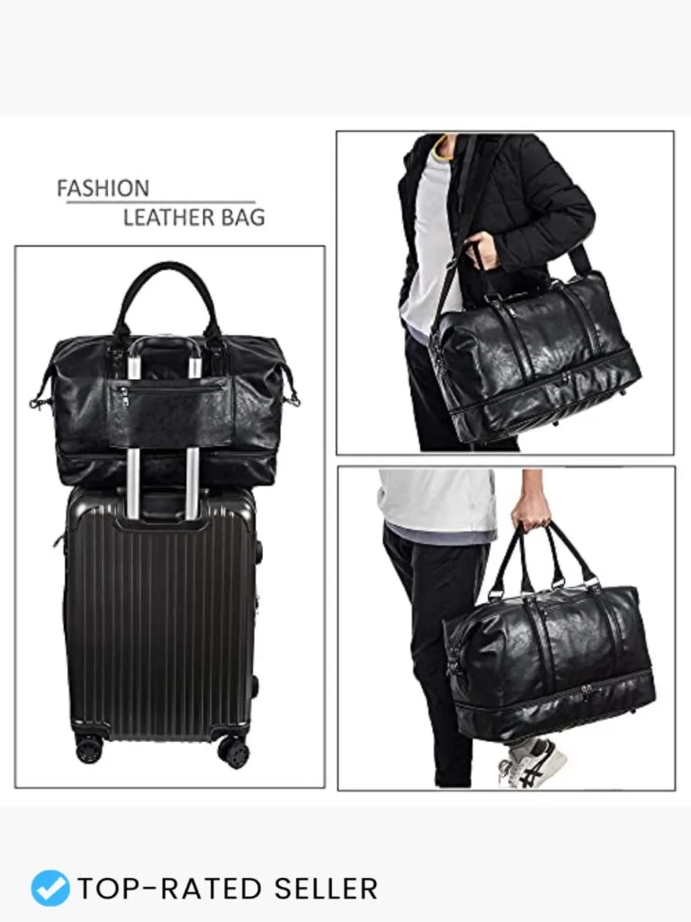 Overnight Weekender Travel Bag with Shoe Pouch Duffel Carry On